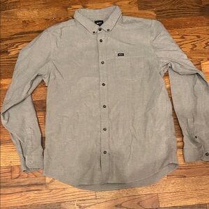 RVCA Men's Charcoal Button-Down Shirt
